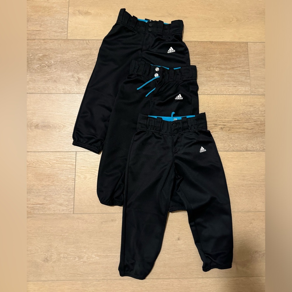 adidas Girl's Destiny Softball Pants (Black, Size Small (9-10) - 3 Pairs